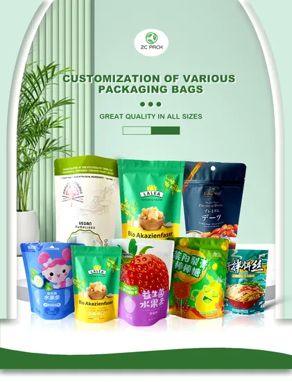 Tamanho personalizado e impressão Bolsa flexível para alimentos em micro-ondas Stand up Doypack Saco de embalagem de plástico ecológico