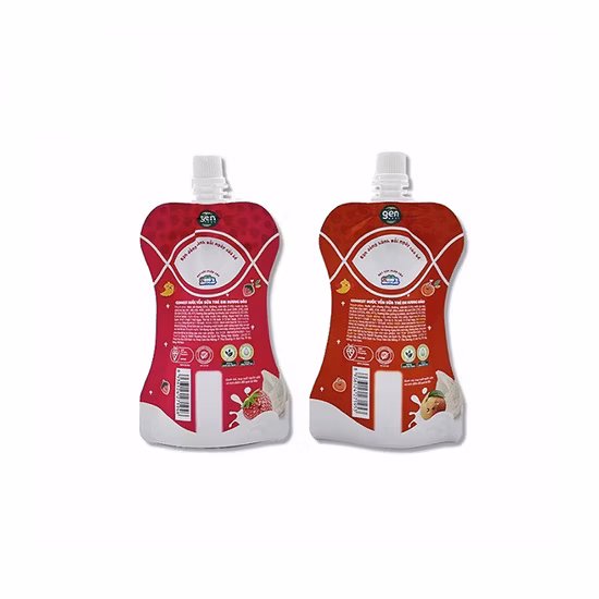 Embalagem de sachês plásticos para bebidas com bico