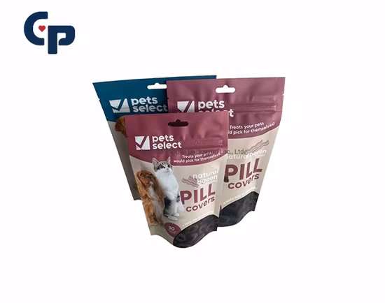 Saco de embalagem transparente fosco personalizado com fundo plano para lanches com zíper