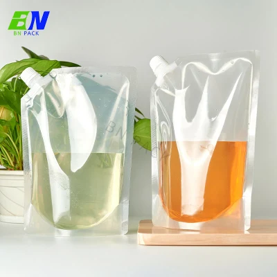 Bolsa transparente reciclável 500ml 1L para suco vertical