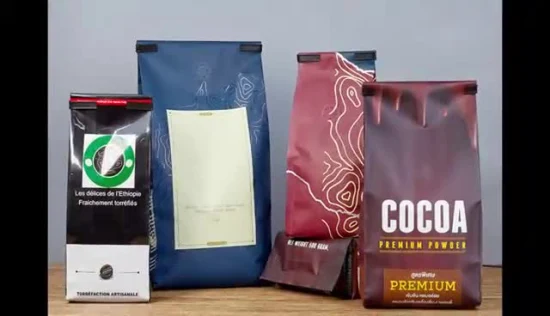 Saco de folha de alumínio personalizado Sacos de café de órgão descartável com válvula de embalagem de varejo Reforço lateral/bolsa de pé/bolsa de vedação de oito lados