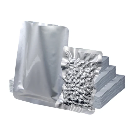 Saco de embalagem de plástico de folha de alumínio com 3 laterais Saco selador a vácuo para alimentos